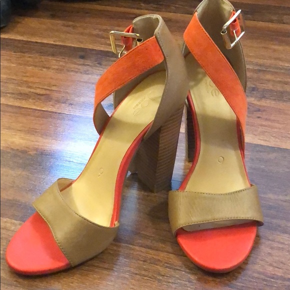 Orange and Tan Stock Heel - Picture 2 of 5